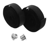 Abaodam Ruban de Guidon Vélo Route Antidérapant en Liège Naturel Léger et Flexible avec Bouchons de Barre Noir 1 Paire - Amortisseur Confortable Résistant à L’Abrasion pour Cyclisme