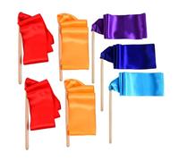 Abaodam Ruban de Gymnastique Rythmique Coloré Poignée en Bois, 7 Pièces pour Garçon et Filles, Accessoire de Danse et Sport, pour Entraînement et Spectacle Couleur Couleur Aléatoire
