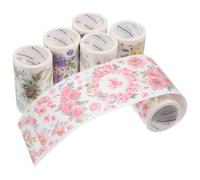 Abaodam Ruban Washi Décoratif Adhésif Fleurie 6 Pcs, 2 M par Rouleau, pour Scrapbooking, Collage Créatif et Décoration Journaux, Fournitures Artisanales Esthétiques Style Style Aléatoire