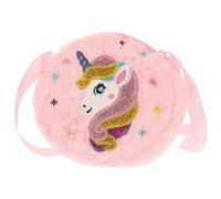 Abaodam Sac à bandoulière licorne mignon en peluche pour ranger des pièces de monnaie, accessoires pour fêtes, voyage, design pour les petits