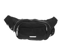 Abaodam Sac Banane Femme Capacité Importante Imperméable Polyester Résistant Double Zip pour Sport et Activités Extérieures Noir