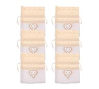 Abaodam Sachet Lavande en Dentelle Ajourée Blanc 6 Pièces Paquet à Bonbons de Mariage Cordon Sachet Parfumé pour Présents et Décoration d'Événements
