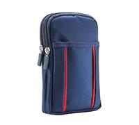 Abaodam Sacoche Ceinture Double Zip pour Hommes et Femmes en Nylon Bleu, Léger et Portable, Cyclisme et Usage Quotidien