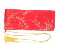 Abaodam Sacoche de Transport en Soie Rouge pour Sabres Longs et Wakizashi, Étui de Protection Tai Chi avec Motif Fleur de Prunier, pour Rangement et Transport D'lames Japonaises