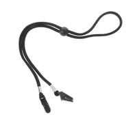 Abaodam Sangle de chapeau réglable coupe-vent avec clip pour cordon de menton perdu pour la pêche, le bateau, le golf, adapté pour le baseball et le soleil, pochette noire, Noir , M