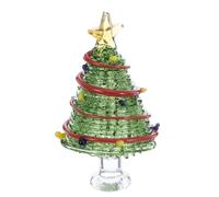 Abaodam Sapin de Noël de Table en Verre, Figurine Décorative Moderne