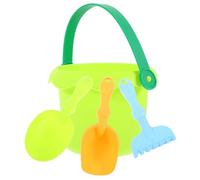 Abaodam Seau de Plage Vert 1l Pelle et Râteau pour Garçon et Filles de Plage en Sable Ludique, Kit Complet pour Tout-Petits, pour Jeux Extérieurs et Bac à Sable Couleur Couleur Aléatoire