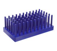 Abaodam Séchoir latéral pour tubes à essai en plastique bleu, support robuste avec rangement pour porte-flacons compte-gouttes et outils cuir