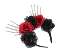 Abaodam Serrage-tête Accessoire de Costume Solide Halloween Mains Squelette en Résine et Tissu pour Fête du Jour des Morts et Déguisement Unique
