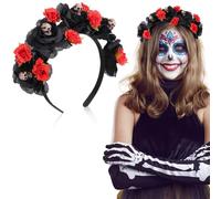 Abaodam Serrage-tête D'halloween Accessoire Élégant et Festif en Polyester et Plastique Fleuri pour Femmes pour Festivals et Déguisements Sorcière