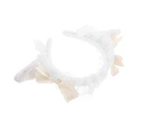 Abaodam Serrage-tête Oreilles D'agneau en Peluche Blanche Dentelle, Doux Cheveux, Accessoire Chic pour Cosplay et Mariage, Bandeau Femme et Fille