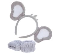 Abaodam Serre-tête Koala Peluche Doux pour Fête Jungle et Halloween Accessoires Animaux Forêt Set Gris pour Déguisement et Décorations Festives