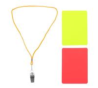 Abaodam Set Arbitre Football 4 Ensembles de Cartons Rouges et Jaunes avec Sifflet D'entraînement, Accessoires Officiels pour Match, Carnet de Score Inclus, Usage Sportif