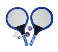 Abaodam Set Badminton Garçon Fille avec et Balles EVA Sportif pour Plage Parc et Jeux Parent Garçon Fille Kit de Badminton Portable Bleu