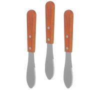 Abaodam Set de 3 Couteaux à Tartiner en Acier Inoxydable pour Beurre et Fromage Poignée Confortable, Design Classique, Cuisine Voyages