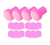 Abaodam Set de 4 Tampons à Ongles en Silicone avec Grattoirs pour Manucure Professionnelle, Création de Motifs Uniques et Estampage Précis, pour DIY et Nail Art