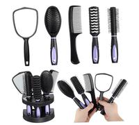 Abaodam Set de 5 Pièces Brosse Coiffante et Peignes Anti-statiques en Plastique pour Usage à Domicile Miroir, Léger et Facile à Transporter