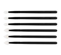 Abaodam Set de 6 Pinceaux Maquillage en Silicone pour Lèvres et Fards à Paupières, Applicateurs Portables en Plastique Noir, pour Présent de Noël ou Anniversaire
