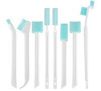 Abaodam Set de 8 Brosses de Nettoyage Maison Poignée, Brosse Rainurée en PP et Microfibre, Nettoyage Complet pour Salle de Bain et Sols, Trous Suspendre Pratiques