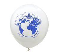 Abaodam Set de Ballons en Latex avec Paillettes Motif Carte Monde Lot de 16 12 Pouces Réutilisables et Accessoires Ruban pour Fête Décoration D'anniversaire Bébé