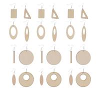 Abaodam Set de Boucles D’oreilles en Bois Brut 80 Pcs Crochets et Anneaux, Pendentifs à Breloques Soi-même, Kit DIY de Création Bijoux Légers pour Filles et Bijoux Suspendus