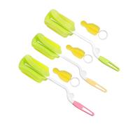 Abaodam Set De Brosses Nettoyantes Pour Biberon Et Tétine Avec Manche Rotatif Éponges Douces Pour Lait Infantile Kit Biberons à Domicile Et Extérieur Rose