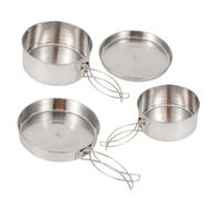 Abaodam Set de Casseroles Acier Inoxydable pour Camping Batterie de Cuisine et Compacte Poêle et Marmite Multifonction pour Personnes Ustensiles de Cuisine Portables pour Extérieur