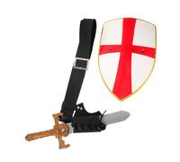 Abaodam Set de Cosplay Médiéval avec Bouclier Croisé Ceinture Viking Confortable et Fourreau pour Fêtes Halloween et Représentations Historiques