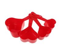 Abaodam Set de Cuillères à Mesurer Mesure des Ingrédients Liquides Rouge en Plastique Forme Cœur, Facile à Nettoyer Couleur Aléatoire Cuisine Quotidienne