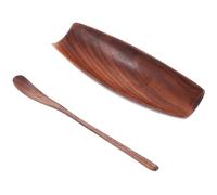 Abaodam Set de Cuillères à Thé en Bois de Noyer Foncé, Accessoires Multifonctions Légers et Pratiques pour Cérémonie de Thé Chinoise, Faciles à Transporter et Utiliser