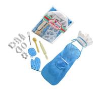 Abaodam Set de Jeu de Cuisine Garçon Fille avec Tablier Gants et Ustensiles pour Pâtisserie Accessoires Éducatifs pour Fille et Garçon Kit de Cuisine pour Jeu de Rôle