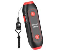 Abaodam Sifflet Électronique D’Arbitre Rouge avec Cordon Lampe Sos Intégrée Sifflet de Sécurité Portable pour Football Basket et Volley-Ball Adapté pour Entraînement Camping et