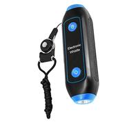 Abaodam Sifflet Électronique Multifonction Portable pour Entraîneurs avec Tonalités Réglables Et Lampe LED Sos pour Sports Sécurité Et Activités De Plein Air avec Cordelette Bleue