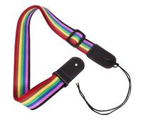 Abaodam Soft Fabric Ukulele Strap Adjustable Dark Rainbow Shoulder Strap Stylish Small String Instrument Accessory For Festivals Performances