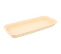 Abaodam Soucoupe Rectangulaire pour Plante en Plastique, Bord Ondulé | Plateau pour Pots et Jardinières, Blanc Beige, Usage Intérieur sur Étagère, Nettoyage Facile