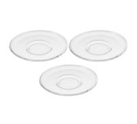 Abaodam Soucoupes à Thé en Verre Transparent 3pcs Pratiques et Résistantes la Chaleur pour Maison et Hôtel, Sous-tasses Rondes Élégantes et Fonctionnelles Réutilisable