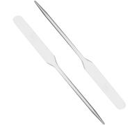 Abaodam Spatule pour Maquillage en Acier Inoxydable 2pcs Prise Confortable, Outil Professionnel pour Mélanger Fond de Teint et Nail Art
