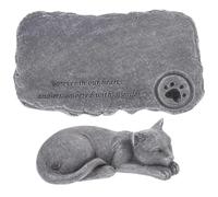 Abaodam Statue Commémorative pour Chat en Résine, Stable, pour Jardin | Surface Polie et Lisse, Dédiée Personnalisable, Pose Stable sur Support Plat, pour Tombeau Félin