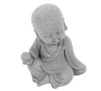 Abaodam Statue de Moine Miniature en Résine Grise pour Aquarium, Décoration D’Aquarium Paisible et Résistante à L’Usure, Ornement de Bouddha Artisanal pour Poissons et Bureau, Petite