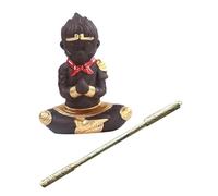 Abaodam Statue Mini Wukong pour Aquarium Décoration Mythologique Terre Cuite Violette Figurine Bouddha Poisson Accessoire pour Bassin et Jardin