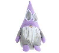 Abaodam Statuette Lapin Nain de Pâques Pourpre en Tissu Pelucheux | Décor Saisonnier pour Maison, Touche Douce et Position Stable, Bois et Grains de Sable Intégrés
