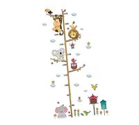 Abaodam Sticker Mural Toise Croissance Jungle Cartoon Autocollant Mural Animaux Lion Éléphant pour Décoration Chambre Garçon Fille sans Résidu Réutilisable et Écologique