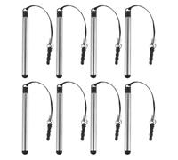 Abaodam Stylet pour Écran Tactile 8 Pièces en Plastique et Métal, Stylet Rétractable à Prise Confortable, Compatible Téléphones et Tablettes pour Usage Quotidien