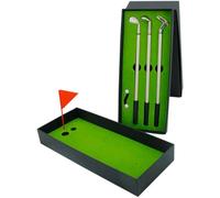 Abaodam Stylo à Bille de Golf Miniature Rétro, Ensemble de Bureau Portable | Alliage D’aluminium Zinc, Papier, Mini Jeu Décoratif pour Table, Rangement Stylos, Maison ou Fête