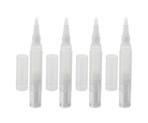 Abaodam Stylo à Huiles Essentielles pour Ongles 4ml Abs Blanc, Applicateur Réutilisable 4pcs, Sécurité Gaspillage, pour Soin des Cuticules