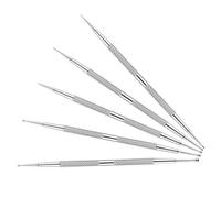 Abaodam Stylo à Pointiller pour Ongle en Acier Inoxydable Argenté 5pcs Double Tête, Précision Élevée, Adapté pour Nail Art DIY et Application de Strass