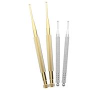 Abaodam Stylo Détecteur D’acupression Auriculaire en Acier Inoxydable, Lot de 4, Tête Lisse pour Massage et Stimulation des Points Auriculaires, Outil Précis pour Réflexologie et Bien-