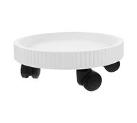 Abaodam Support à Plantes D’Intérieur à roulettes Rond en Polypropylène Blanc Plateau Mobile pour Pots de Fleurs Jardin et Terrasse Soucoupe Résistante roulettes Multidirectionnelles