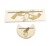 Abaodam Support Carte Tarot Bois Forme Lune et Porte-Cartes Divination Portable et Unique pour Autel Accessoire Manuel Compact et Léger