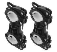 Abaodam Support de Lampe Torche pour Vélo, Lot de 2 Pièces, Fixation Guidon Réglable Pivotant à 720°, Compatible VTT, Plastique Blanc Solide, Montage Rapide pour Éclairage Cyclisme